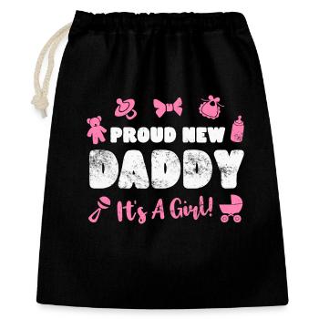 Vater Vaterschaft Baby Geburt - Geschenkbeutel aus Baumwolle (40 x 50 cm) - Schwarz - Vorne