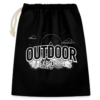 Outdoor Explorer Emblem - Geschenkbeutel aus Baumwolle (40 x 50 cm) - Schwarz - Vorne