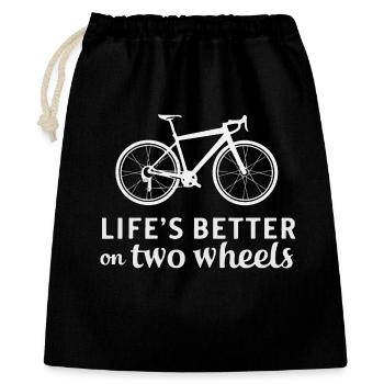 Vélo avec conception de citation motivante - Sac cadeau 40 x 50 cm - noir - Devant