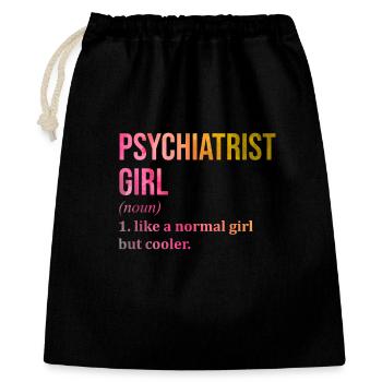 Psychiatrie - Geschenkbeutel aus Baumwolle (40 x 50 cm) - Schwarz - Vorne