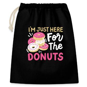 Donuts Donut-Liebhaber - Geschenkbeutel aus Baumwolle (40 x 50 cm) - Schwarz - Vorne
