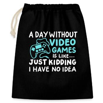 Gaming Gamer Videospiele - Geschenkbeutel aus Baumwolle (40 x 50 cm) - Schwarz - Vorne