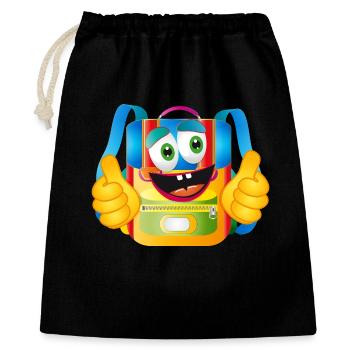 Cartable de dessin animé amusant avec pouces vers le haut - Sac cadeau 40 x 50 cm - noir - Devant