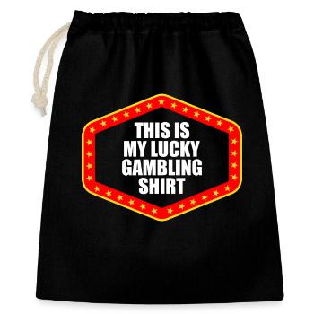 Lucky Gambling Casino Gambling Funny Player - Sac cadeau 40 x 50 cm - noir - Devant