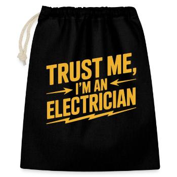 Trust: I am an electrician - Gift Bag 40 x 50 cm - black - Front