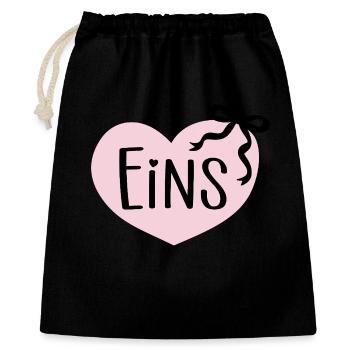 First Birthday 1st Year Girl Heart Bow - Gift Bag 40 x 50 cm - black - Front