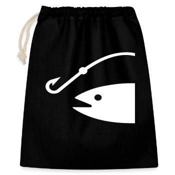Pêche - Sac cadeau 40 x 50 cm - noir - Devant