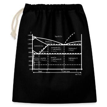 Iron Carbon Diagram Nerd Ferrite Steel - Gift Bag 40 x 50 cm - black - Front
