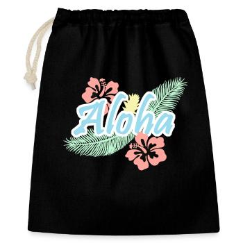 Aloha Tropical Summer Flowers - Gift Bag 40 x 50 cm - black - Front