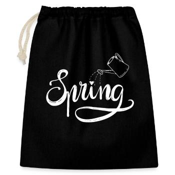 spring frühlingsbeginn garten gießen lettering - Geschenkbeutel aus Baumwolle (40 x 50 cm) - Schwarz - Vorne