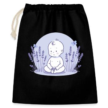 Bébé en lavande - Sac cadeau 40 x 50 cm - noir - Devant