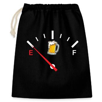 Fun Fuel for Beer Bier Lustiges Design - Geschenkbeutel aus Baumwolle (40 x 50 cm) - Schwarz - Vorne