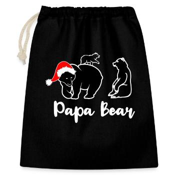Papa Bear Cadeau Fierté et Tendresse - Geschenkbeutel aus Baumwolle (40 x 50 cm) - Schwarz - Vorne