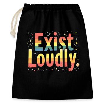Exist Loudly – Colorful Pride Empowerment - Gift Bag 40 x 50 cm - black - Front