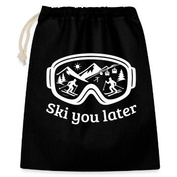 Ski You Later – Skibrillen Design für Skifahrer - Geschenkbeutel aus Baumwolle (40 x 50 cm) - Schwarz - Vorne