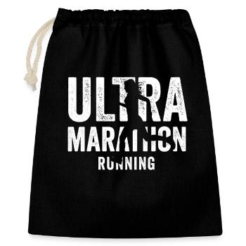 Ultra-Marathon-Lauf - Geschenkbeutel aus Baumwolle (40 x 50 cm) - Schwarz - Vorne