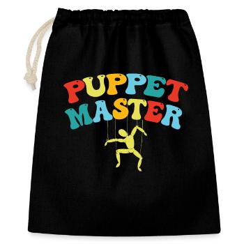 Puppenmeister-Schaukelkunst - Geschenkbeutel aus Baumwolle (40 x 50 cm) - Schwarz - Vorne