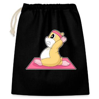 Hamster Yoga Fitness Gymnastics - Gift Bag 40 x 50 cm - black - Front