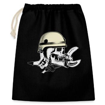 Feuerwehr und Rettungsdienst Skull - Geschenkbeutel aus Baumwolle (40 x 50 cm) - Schwarz - Vorne
