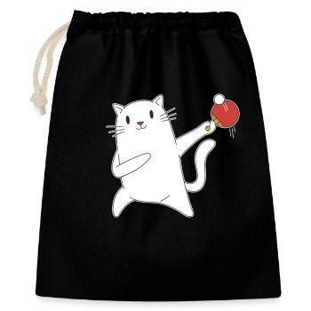 Table Tennis Katze Pingpong Outfit Cat Tischtennis - Gift Bag 40 x 50 cm - black - Front
