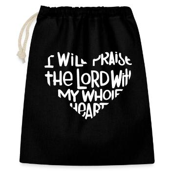 With my whole heart (dark) - Gift Bag 40 x 50 cm - black - Front