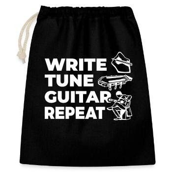 Write Tune Guitar Repeat - Gift Bag 40 x 50 cm - black - Front
