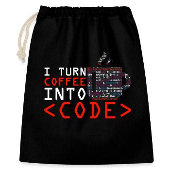 Programmers generate code from coffee - Gift Bag 40 x 50 cm - black - Front