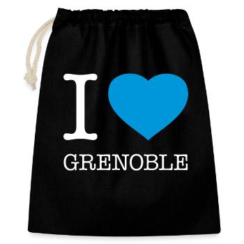 I LOVE GRENOBLE - Geschenkbeutel aus Baumwolle (40 x 50 cm) - Schwarz - Vorne
