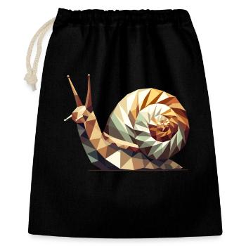 Geometric Snail – Stylized Low-Poly Art - Gift Bag 40 x 50 cm - black - Front