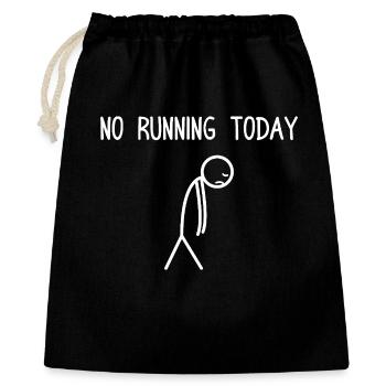 Pas de course aujourd’hui coureur de jogging drôle - Sac cadeau 40 x 50 cm - noir - Devant