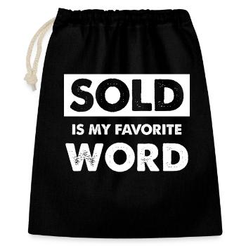 Mot préféré vendu chemise déclaration - Sac cadeau 40 x 50 cm - noir - Devant