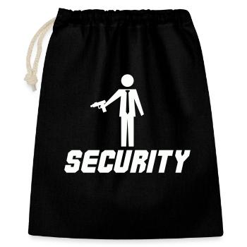 Security mit Waffe - Geschenkbeutel aus Baumwolle (40 x 50 cm) - Schwarz - Vorne