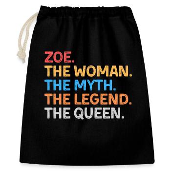 Zoe la Femme Le Mythe La Légende La Reine - Sac cadeau 40 x 50 cm - noir - Devant