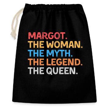 Margot La Femme Le Mythe La Légende La Reine - Sac cadeau 40 x 50 cm - noir - Devant