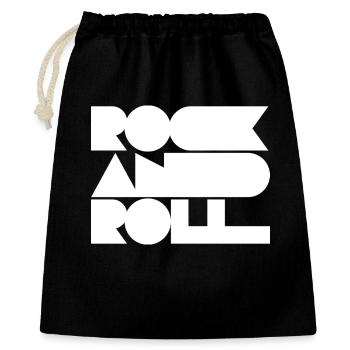Rock and Roll Geometric Bold Cool Typografie - Geschenkbeutel aus Baumwolle (40 x 50 cm) - Schwarz - Vorne