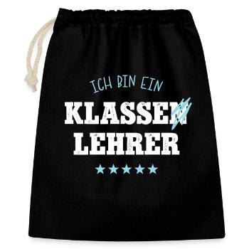 Klassenlehrer Schule Spruch Abschied Bester Lehrer - Geschenkbeutel aus Baumwolle (40 x 50 cm) - Schwarz - Vorne
