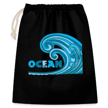 La vague - Sac cadeau 40 x 50 cm - noir - Devant