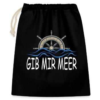 Gib mir Meer - Geschenkbeutel aus Baumwolle (40 x 50 cm) - Schwarz - Vorne