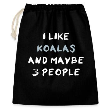 I Like Koalas And Maybe Three People - Gift Bag 40 x 50 cm - black - Front