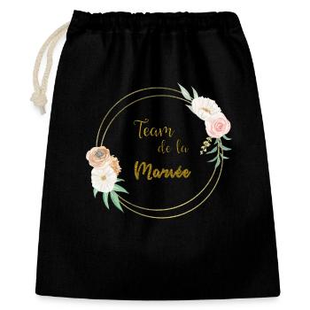 team of the bride gold and flowers - Gift Bag 40 x 50 cm - black - Front