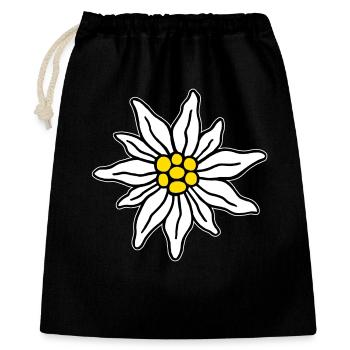 Edelweiss II - Geschenkbeutel aus Baumwolle (40 x 50 cm) - Schwarz - Vorne