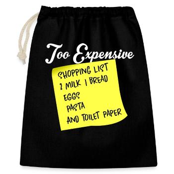Shopping list all too expensive - Gift Bag 40 x 50 cm - black - Front