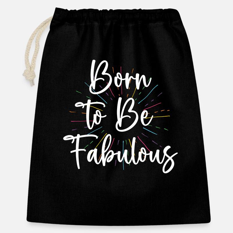 LGBT Pride Month - Born To Be Fabulous - Gift Bag 40 x 50 cm - black