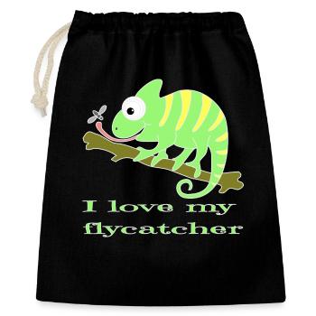 Animal caméléon - Sac cadeau 40 x 50 cm - noir - Devant