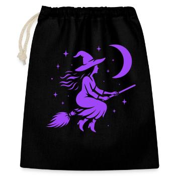 Sorcière Lune volante Witchcore Motif - Sac cadeau 40 x 50 cm - noir - Devant