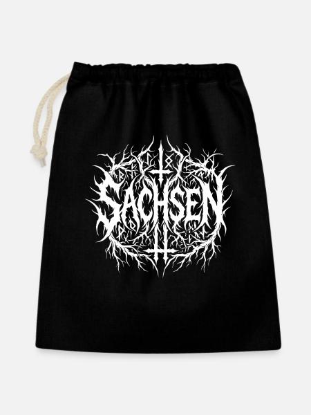 Sachsen Black Metal Logo - Geschenkbeutel aus Baumwolle (40 x 50 cm) - Schwarz