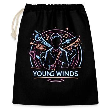 Neon Jazz Young Winds - Geschenkbeutel aus Baumwolle (40 x 50 cm) - Schwarz - Vorne