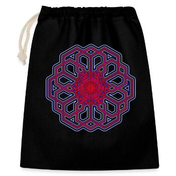 Yoga Meditation Trance Geometrie Mandala Rot Blau - Geschenkbeutel aus Baumwolle (40 x 50 cm) - Schwarz - Vorne