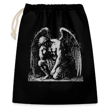 Fallen Winged Angel in Contemplation - Gift Bag 40 x 50 cm - black - Front