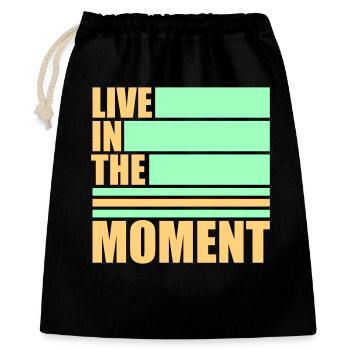 Live In The Moment Mindfulness Presence Awareness - Gift Bag 40 x 50 cm - black - Front